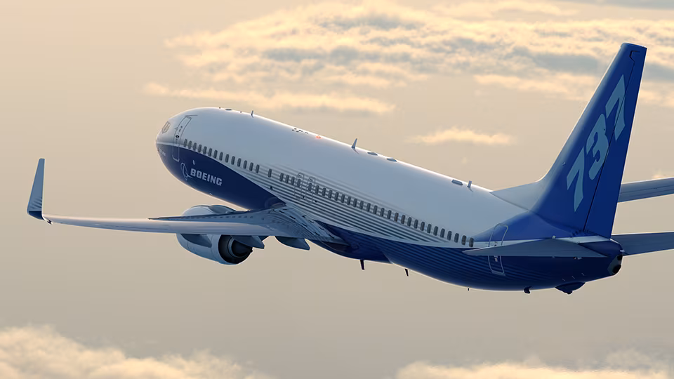 Самолет Boeing 737 с пластинами для экономии топлива авиация