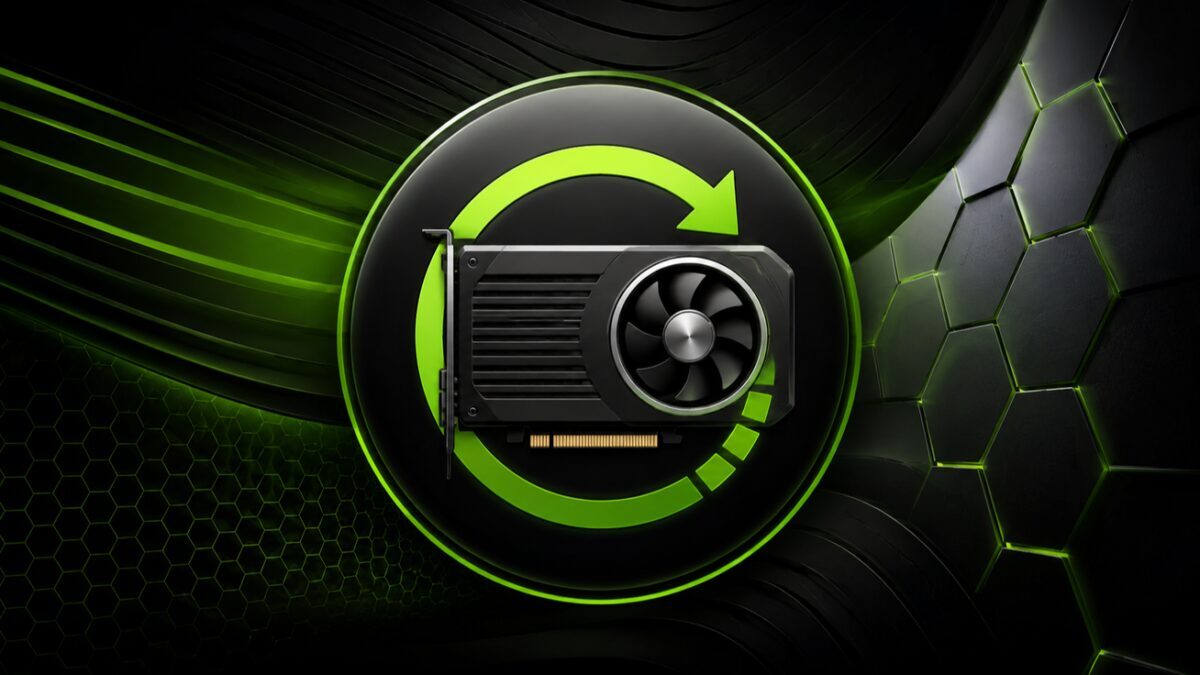 Видеокарта Nvidia GeForce с логотипом обновления