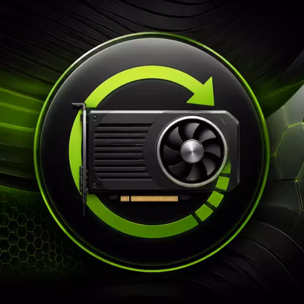 Видеокарта Nvidia GeForce с логотипом обновления