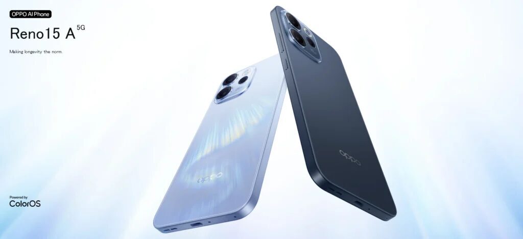 Фотография смартфона Oppo Reno 15A с двумя задними камерами