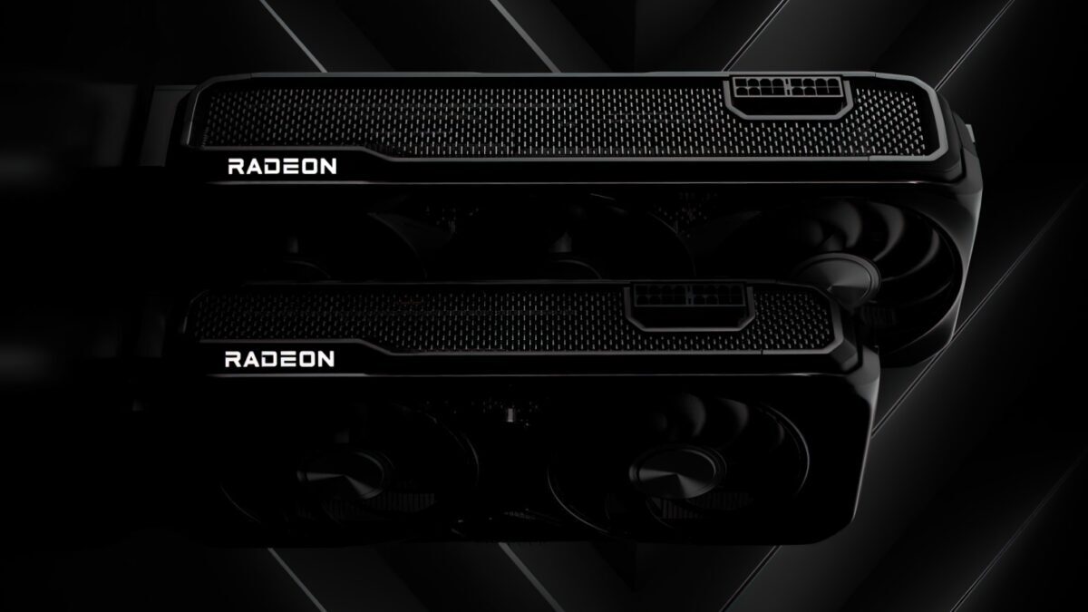 Две видеокарты Radeon RX 9070 XT в темном стиле