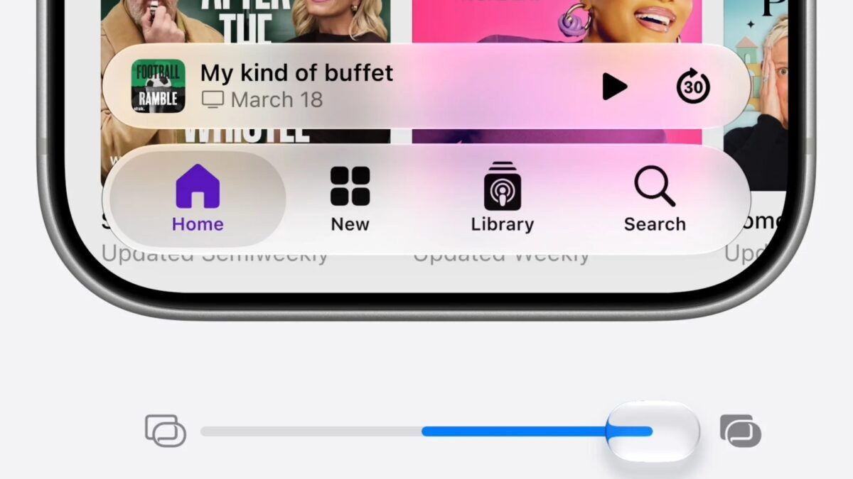 Экран iPhone с музыкой и временем в iOS 27