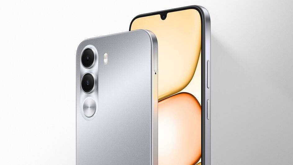 Смартфон realme C100i с двойной камерой корпус серебристый