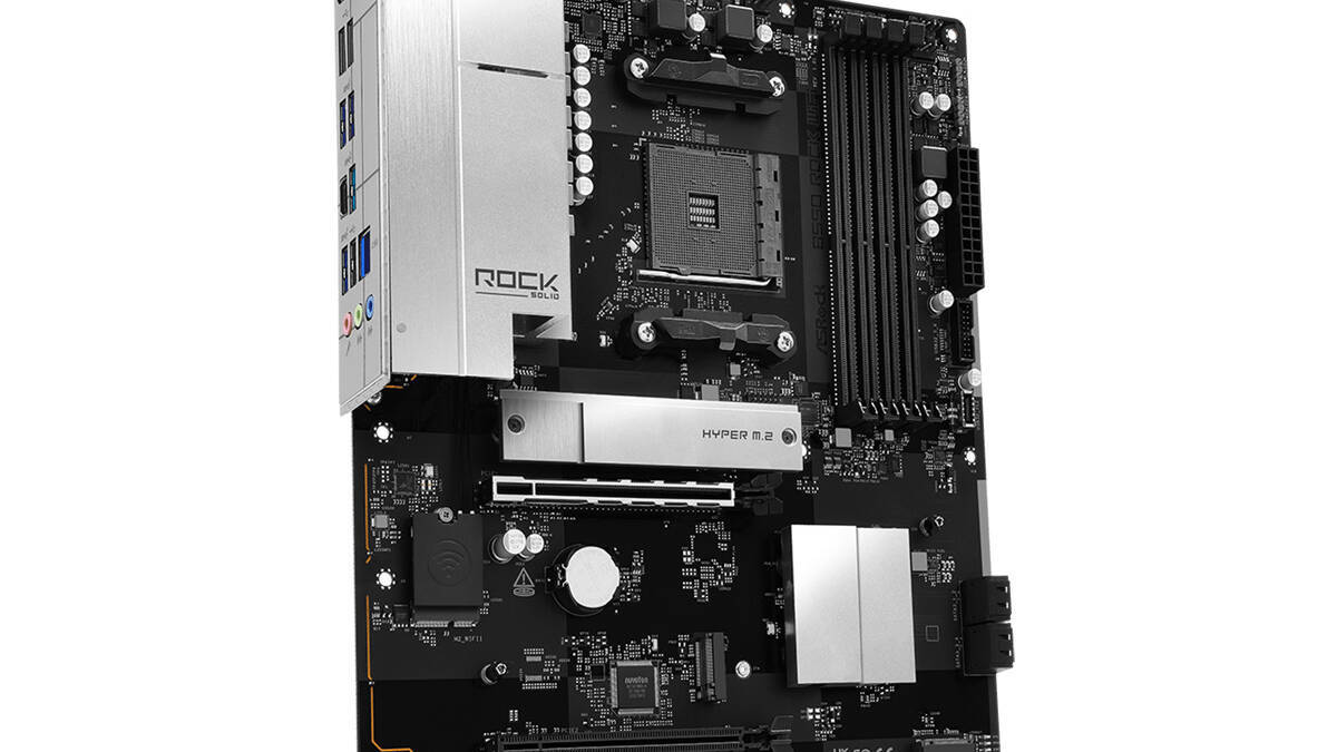 материнская плата ASRock B550 Rock WiFi с разъёмами видеовыходами