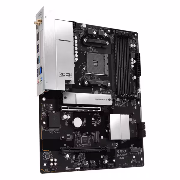 материнская плата ASRock B550 Rock WiFi с разъёмами видеовыходами