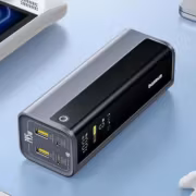Пауэрбанк Baseus EnerGeek GP12 серебристо-чёрный вид спереди
