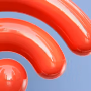 Красный символ Wi-Fi МТС в виде 3D дизайна