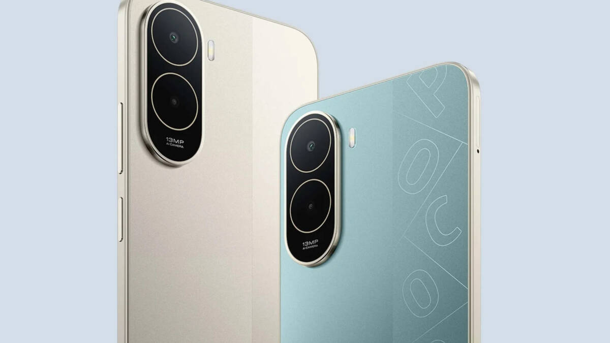 Модели смартфонов Poco C81 Pro, два устройства показывают задние стороны