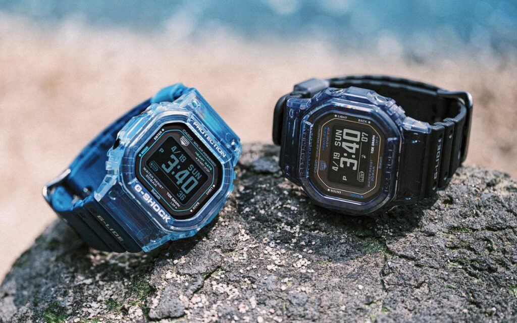 Спортивные часы Casio G-Lide GBX-H5600 на каменистой поверхности
