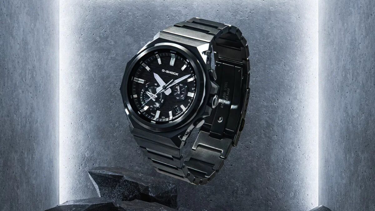 Черные стальные часы G-Shock G-Steel с аналоговым дисплеем