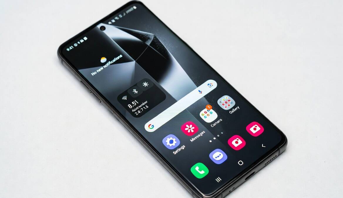 Смартфон Samsung Galaxy S23 Ultra на белом фоне