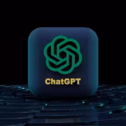 Логотип ChatGPT на черном фоне и синем фоне