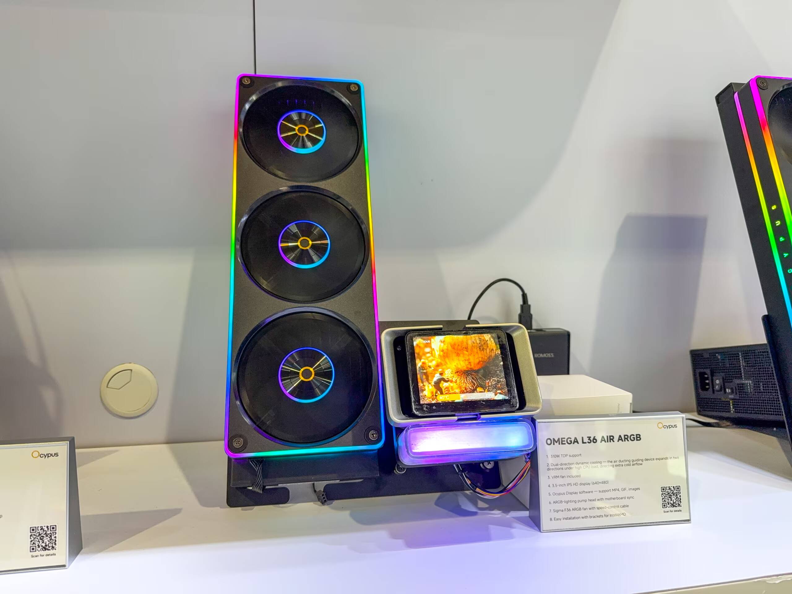 Два радиатора OCYPUS AIR L36 ARGB с RGB подсветкой