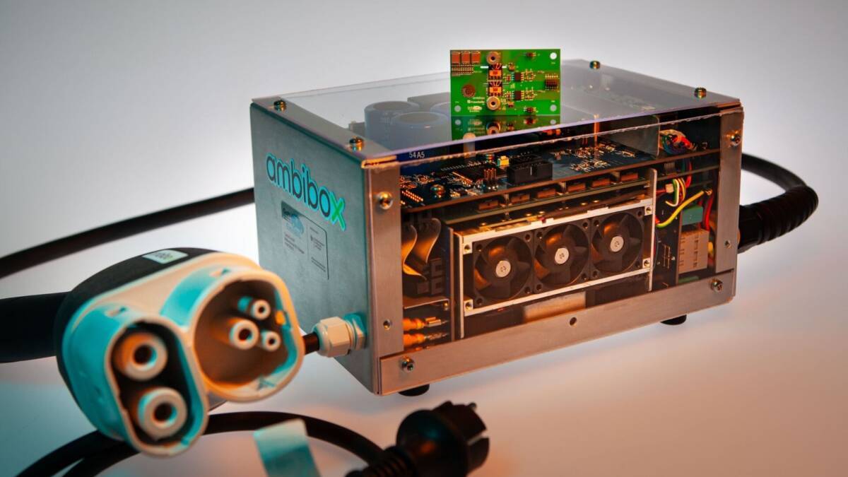 зарядный модуль для электромобилей Fraunhofer внутри металлического корпуса