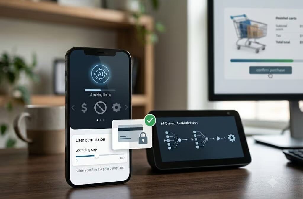Мобильный телефон и два дисплея AI-Driven Authorization