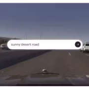 Автомобиль на дороге Sunny Desert Road в симуляции Oasis 3 от Decart
