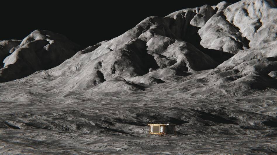 Лунный ландшафт с аппаратом Instinct Space