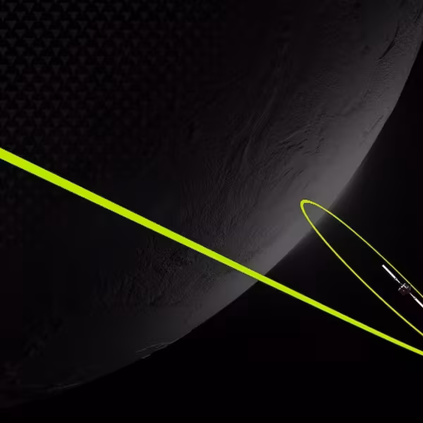 Ракета и спутник Puma Rocket Lab в космосе