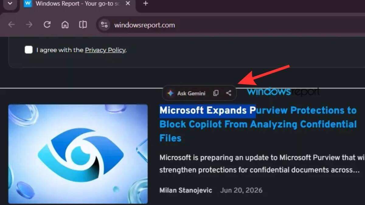 Chrome Canary получил панель Gemini при выделении текста