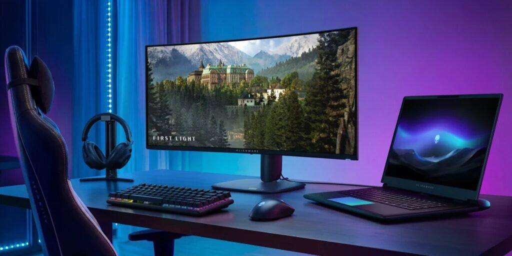 компьютерный монитор Alienware AW3426DW с настройками RGB