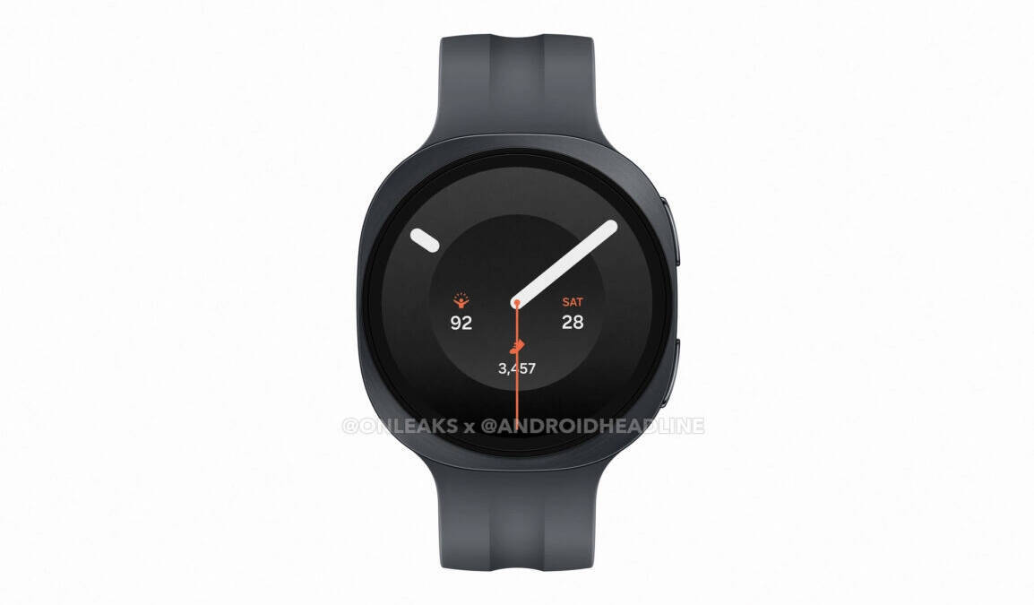 Умные часы Galaxy Watch 9 показывают циферблат Время дата шаги