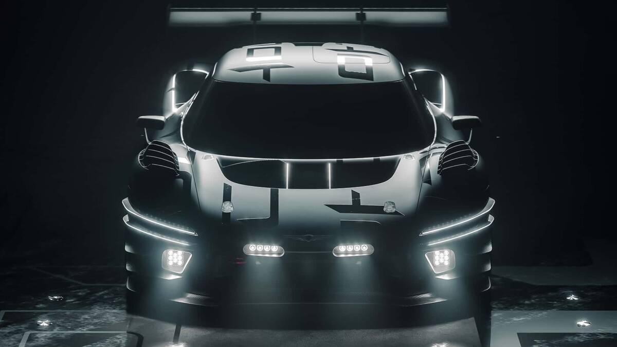 Гоночный концепт Genesis Magma GT3 в темной обстановке