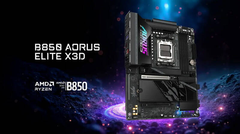 Материнская плата B850 Aorus Elite X3D с процессором AMD Ryzen