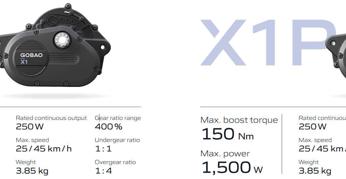 Сравнение электромоторов Gobao X1 и X1P с техническими данными