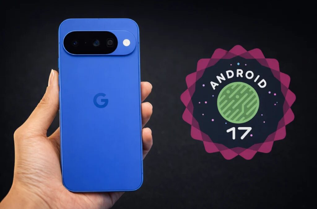 Смартфон Google Pixel 7 в руке на светлом фоне
