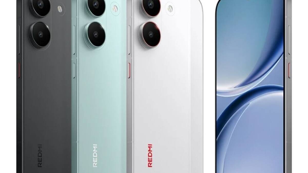 Четыре смартфона Redmi Turbo 5 в разных цветах
