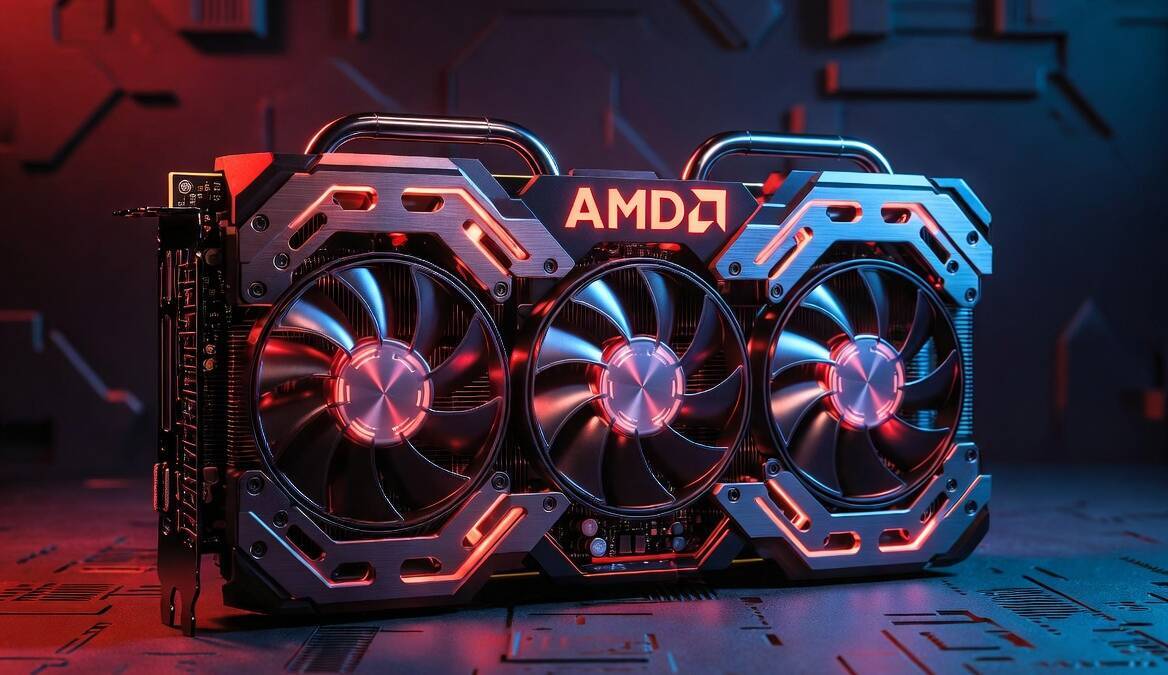 Видеокарта AMD на RDNA 5 с подсветкой охлаждение