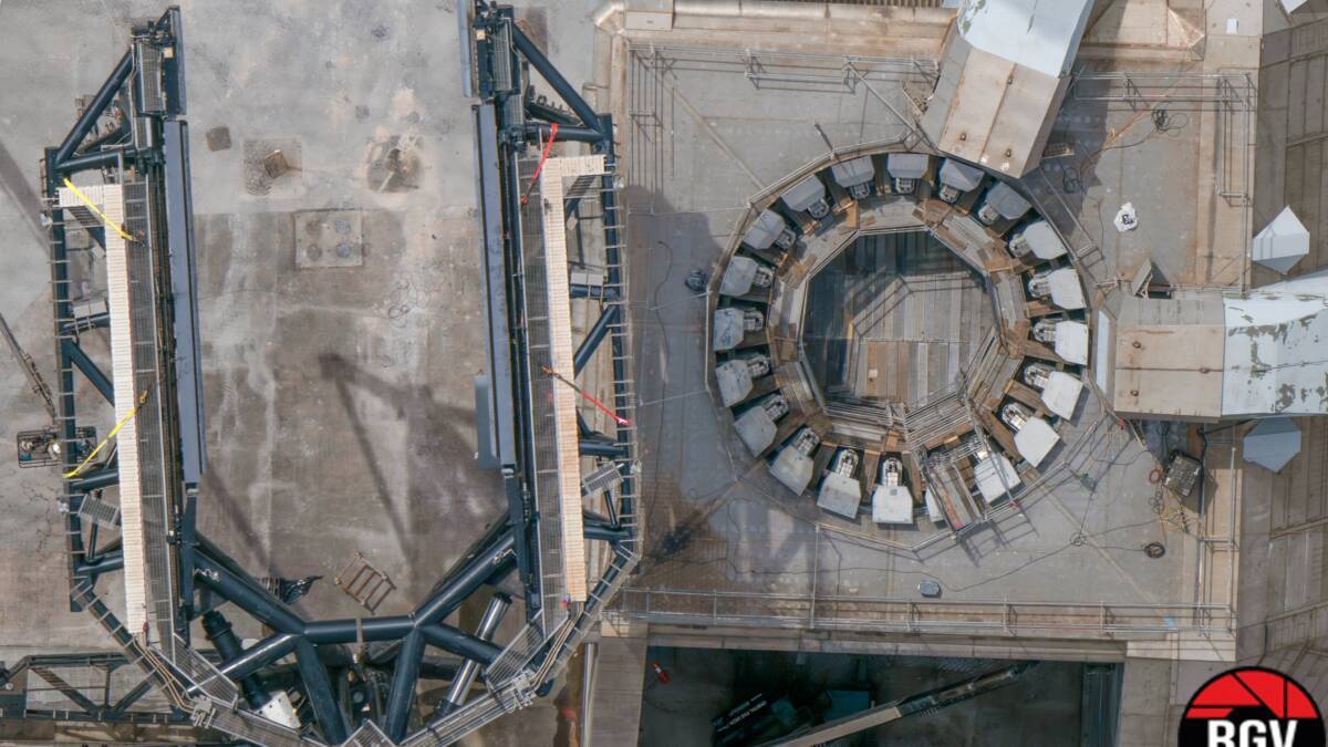 Вид сверху стартовая площадка Starship Техасская запусковая площадка