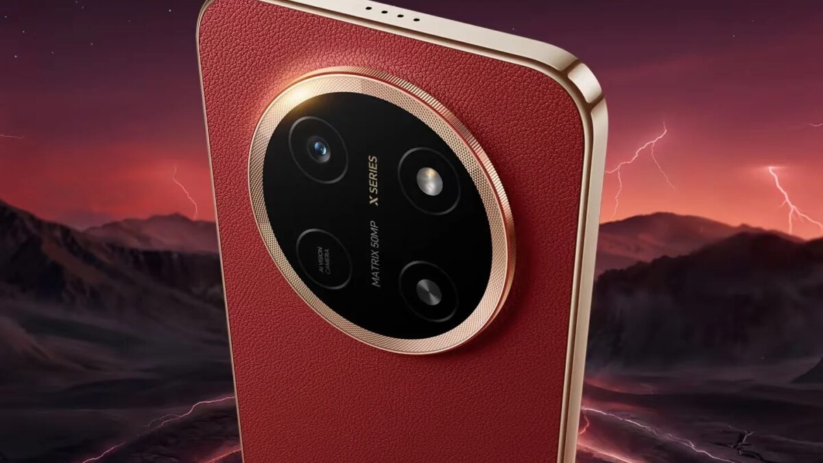 Красный смартфон Honor X80 Pro Max с чёрным круговым блоком камер