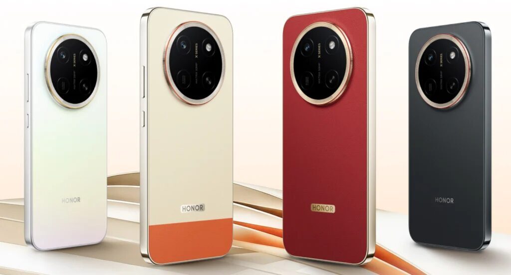 Четыре смартфона Honor X80 Pro Max в разных цветах