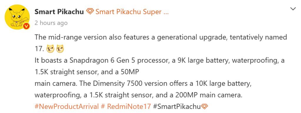 Обзор смартфона Redmi Note 17 с батареей 10К