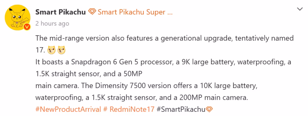 Обзор смартфона Redmi Note 17 с батареей 10К
