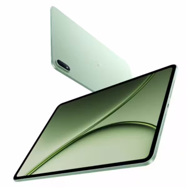 Зелёный планшет OnePlus Pad 3 Pro с экраном и камерой