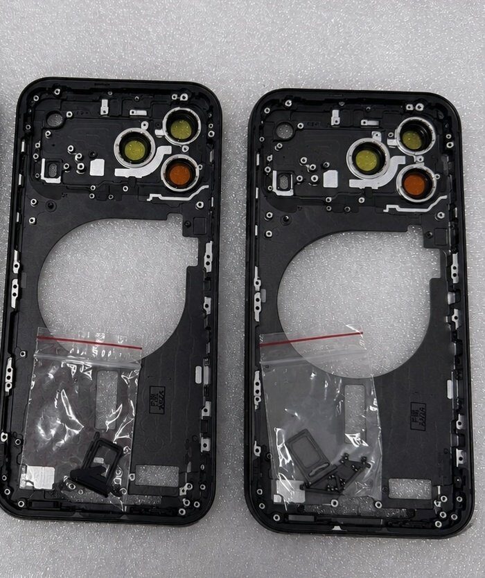 Корпусы iPhone 18 Pro черные и серые без задней крышки