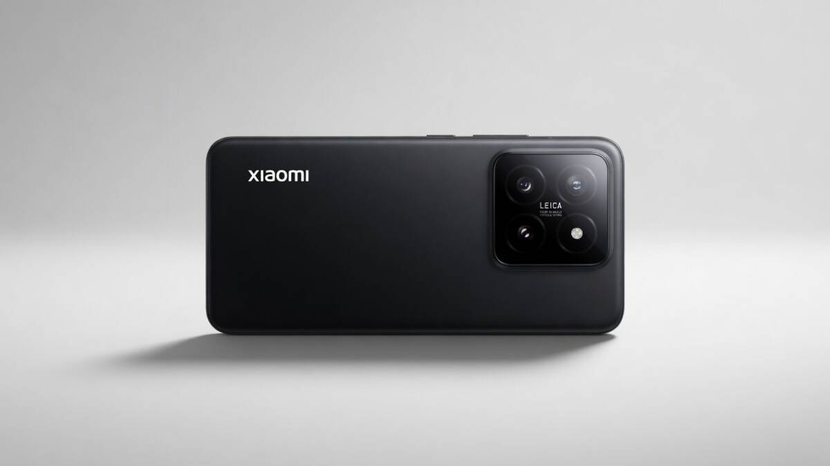 Черный смартфон Xiaomi 14 Pro с тремя камерами на задней панели
