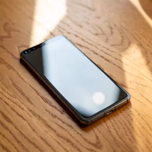 Смартфон Oppo Reno 16 Pro на деревянном столе
