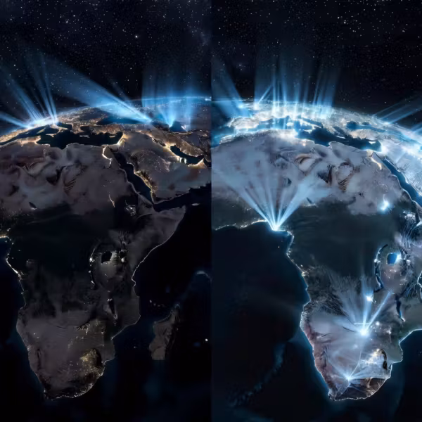 Земля с высоким разрешением и спутниками Starlink