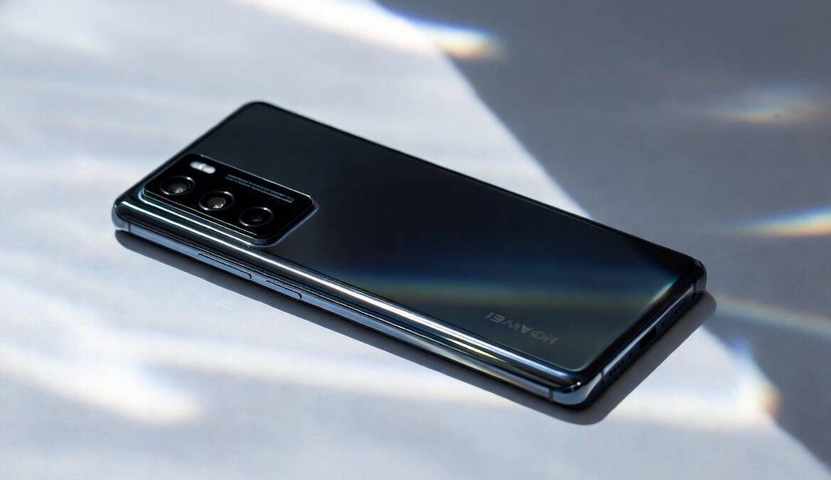 Черный смартфон Huawei Nova 17 с камерой на задней панели