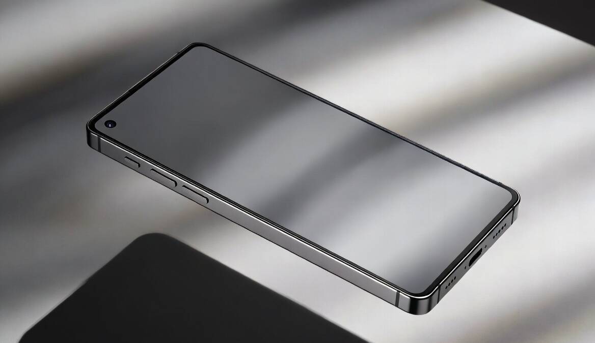 смартфон с чёрным экраном и рамками Samsung Galaxy S23 Ultra