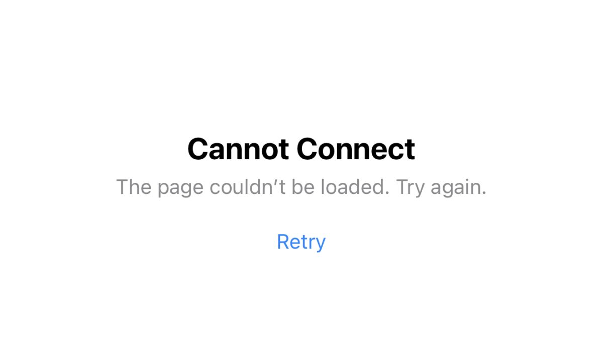 Приложение ВКонтакте тоже удалили из AppStore 5 Ошибка Cannot Connect на экране iPhone с приложением ВКонтакте
