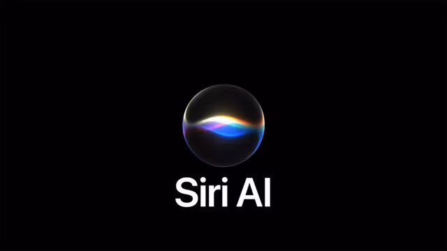 Логотип Siri AI на тёмном фоне для iPhone и iPad