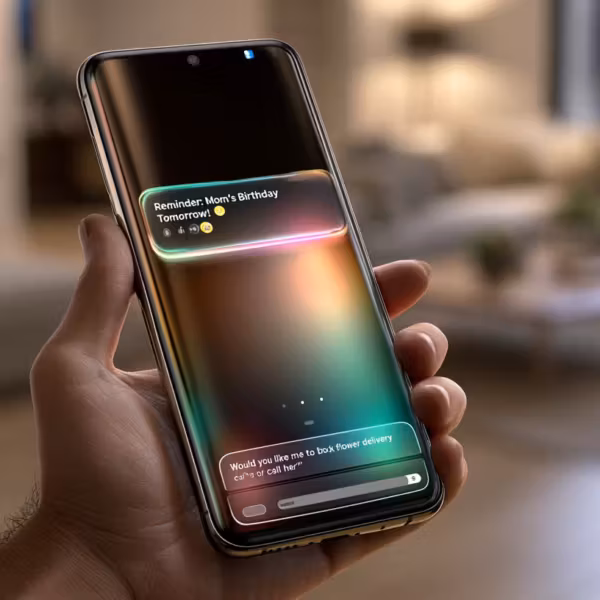 Смартфон Samsung Galaxy S23 с уведомлением о напоминании