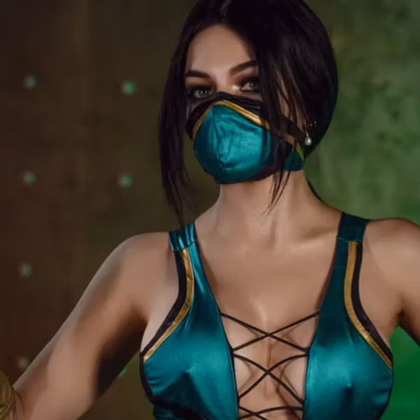 Косплей Джейд из Mortal Kombat Kalinka Fox в образе из Ultimate MK3