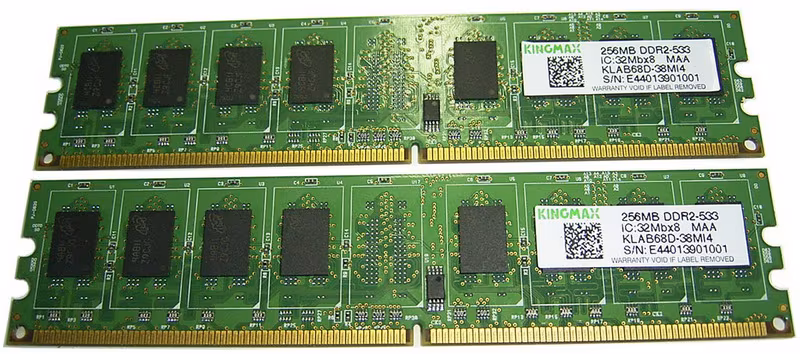 Две планки оперативной памяти DDR2 256MB KINGMAX