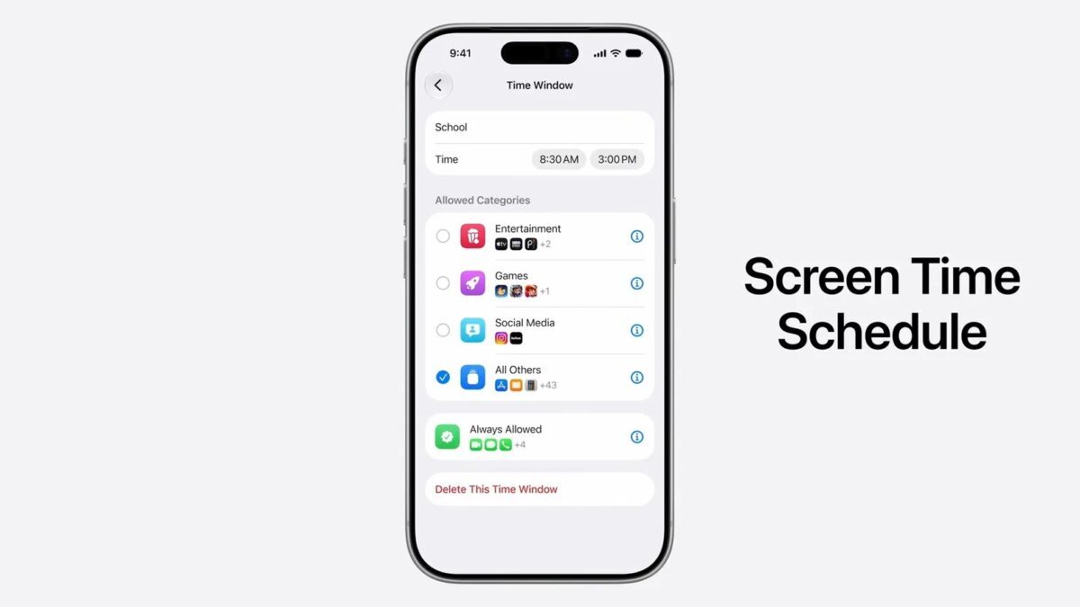 Настройки Screen Time на iPhone с графическими элементами