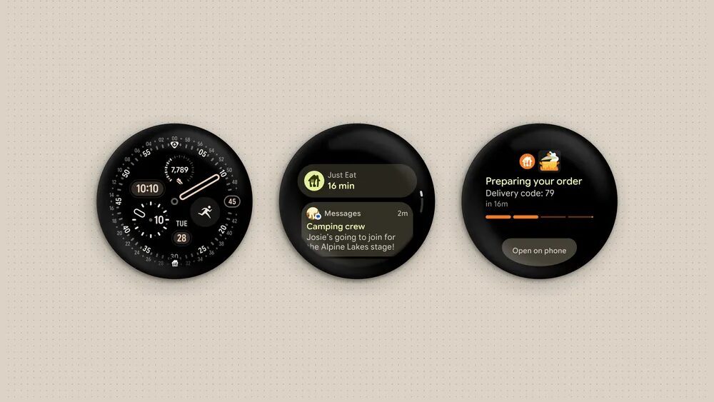 Три смарт-часы Google Pixel Watch с дисплеями